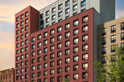 A rendering of the 14-story building at 1761 Walton Avenue in the Bronx.